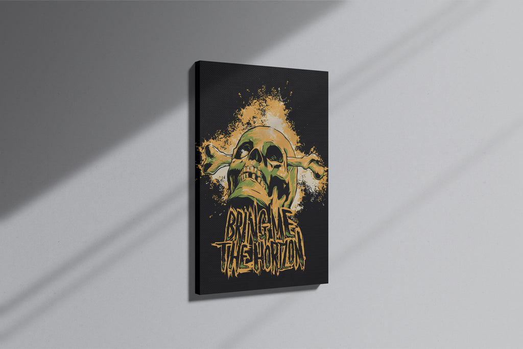 GeekCultcha Bring Me The Horizon Premium Canvas Painting with Skull Design
