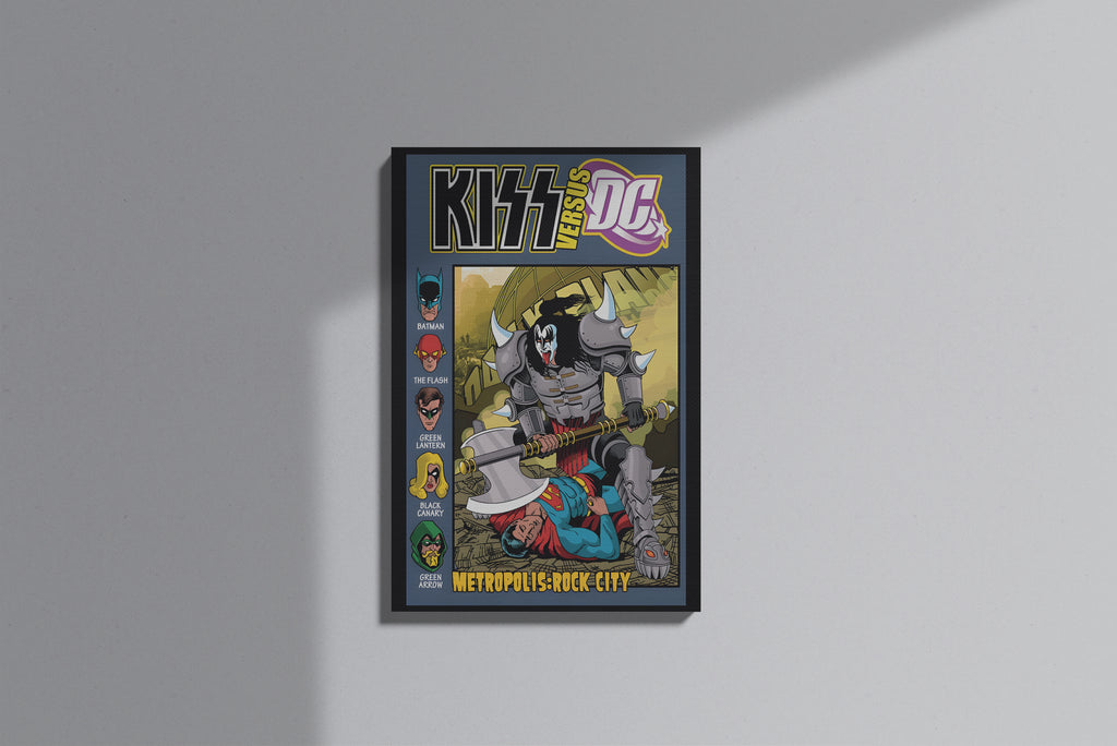 GeekCultcha KISS vs DC Metropolis Rock City Premium Canvas Print