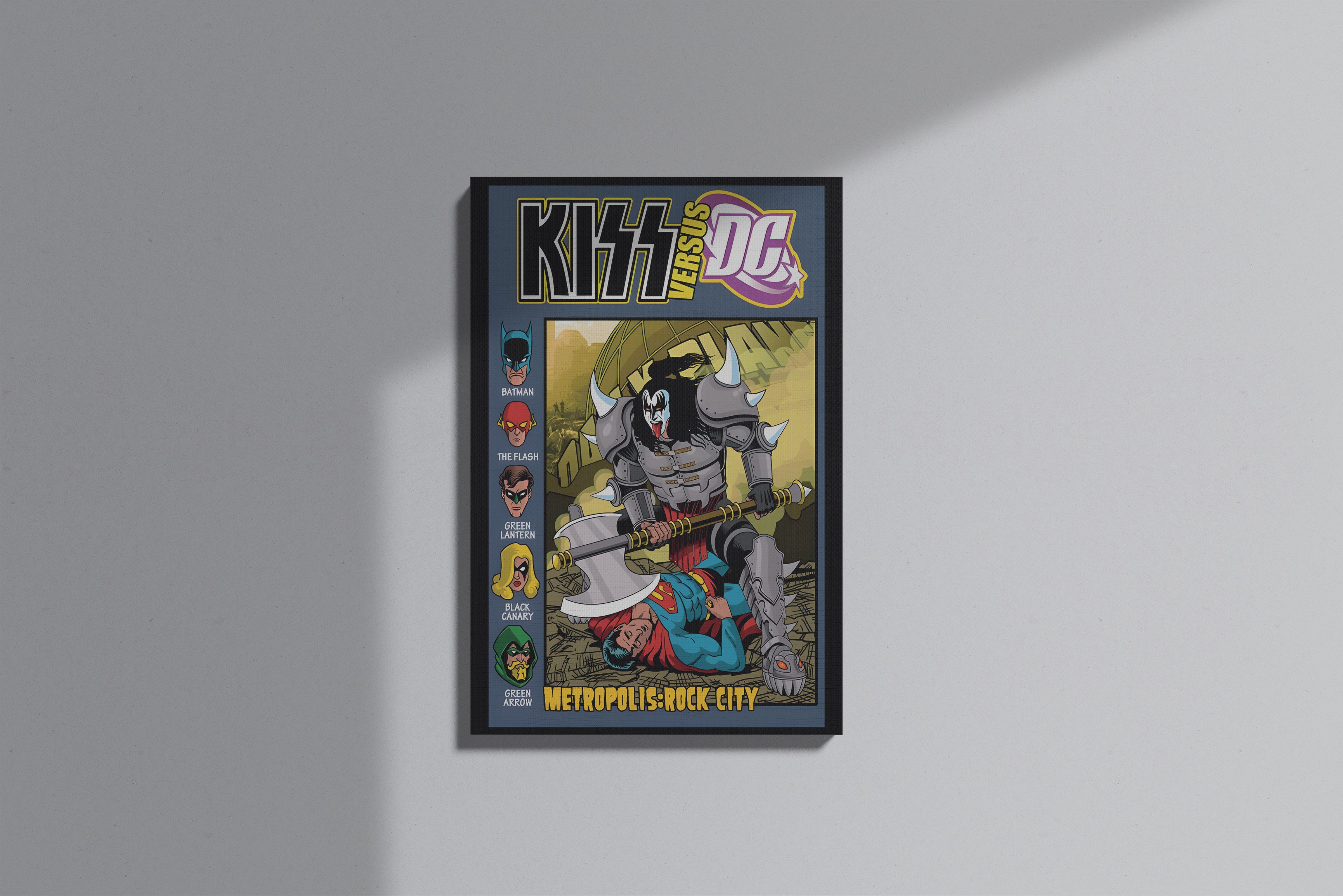 GeekCultcha KISS vs DC Metropolis Rock City Premium Canvas Print