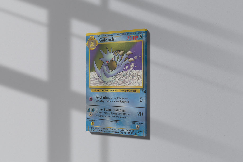 GeekCultcha Pokémon Golduck Themed Premium Canvas Painting