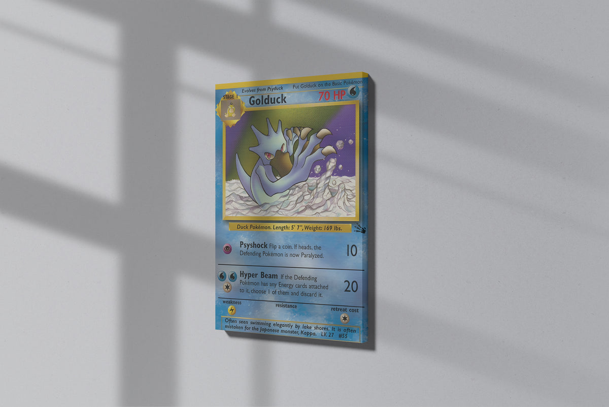GeekCultcha Pokémon Golduck Themed Premium Canvas Painting