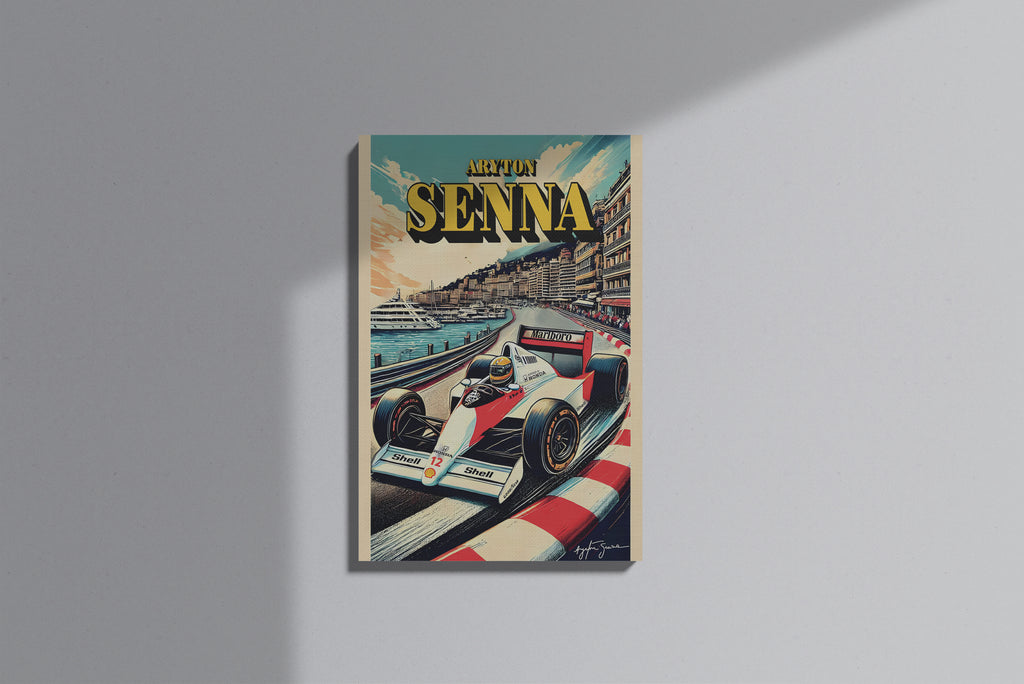 GeekCultcha Ayrton Senna Racing Themed Premium Canvas Painting