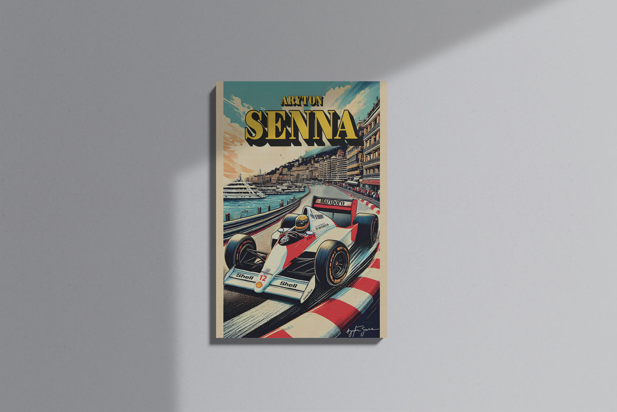 GeekCultcha Ayrton Senna Racing Themed Premium Canvas Painting
