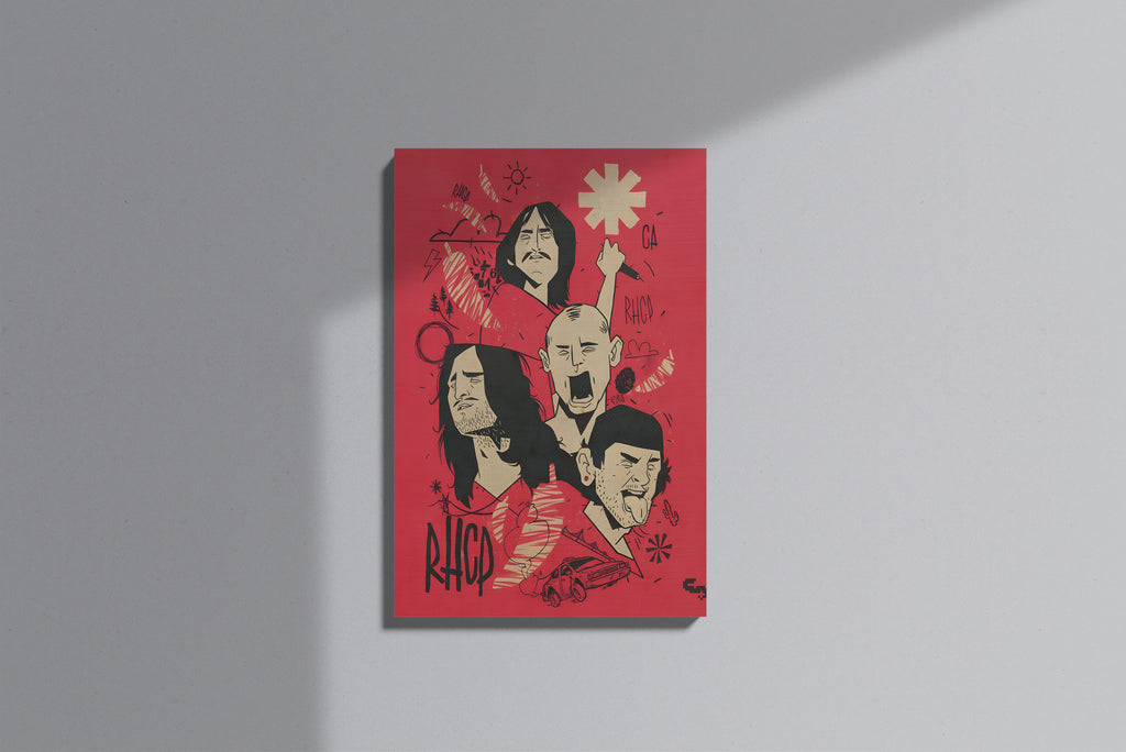 GeekCultcha Red Hot Chili Peppers Themed Premium Canvas Print