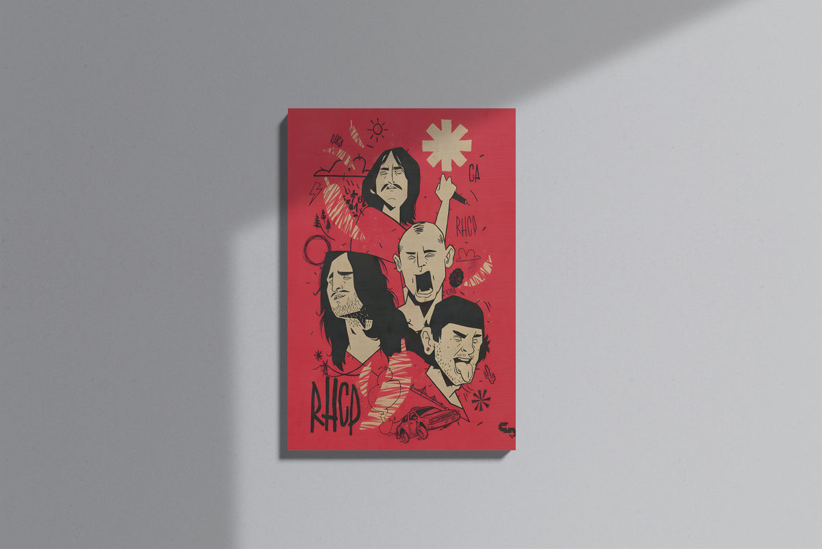 GeekCultcha Red Hot Chili Peppers Themed Premium Canvas Print