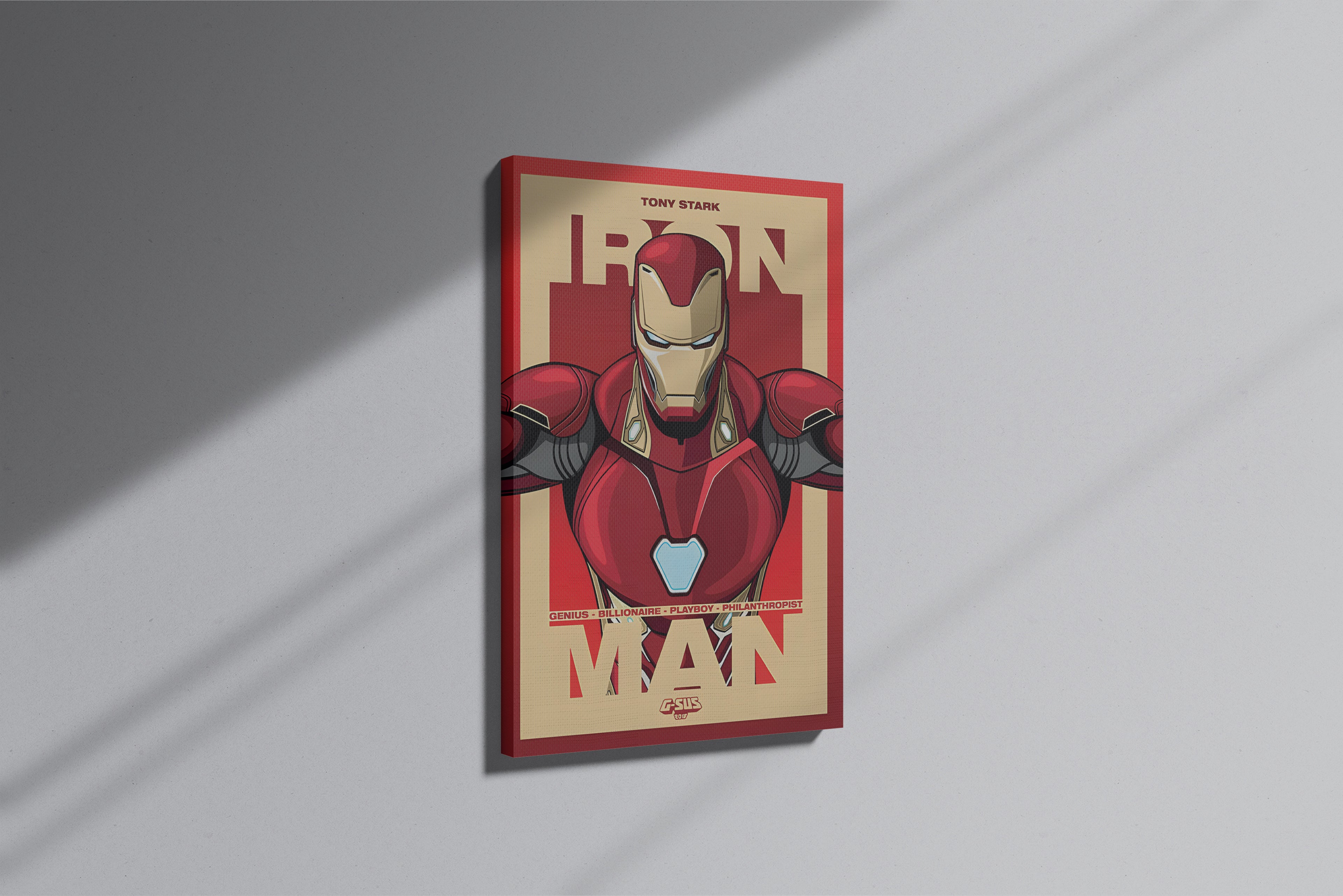 GeekCultcha Marvel Iron Man Premium Canvas Painting Comic Book Style