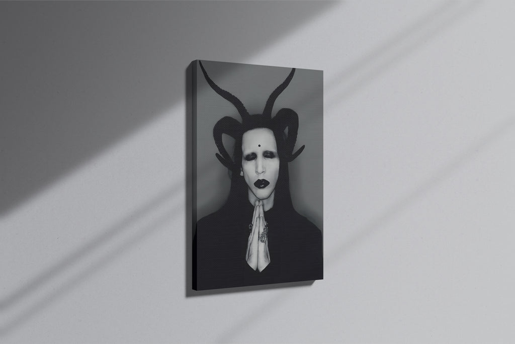 Marilyn Manson Dark Themed Canvas Painting