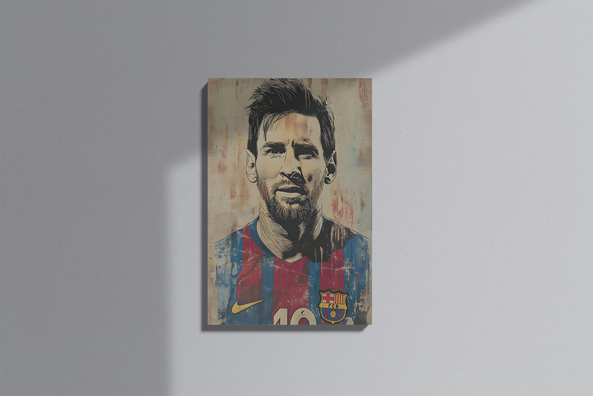 GeekCultcha FC Barcelona Lionel Messi Premium Canvas Print