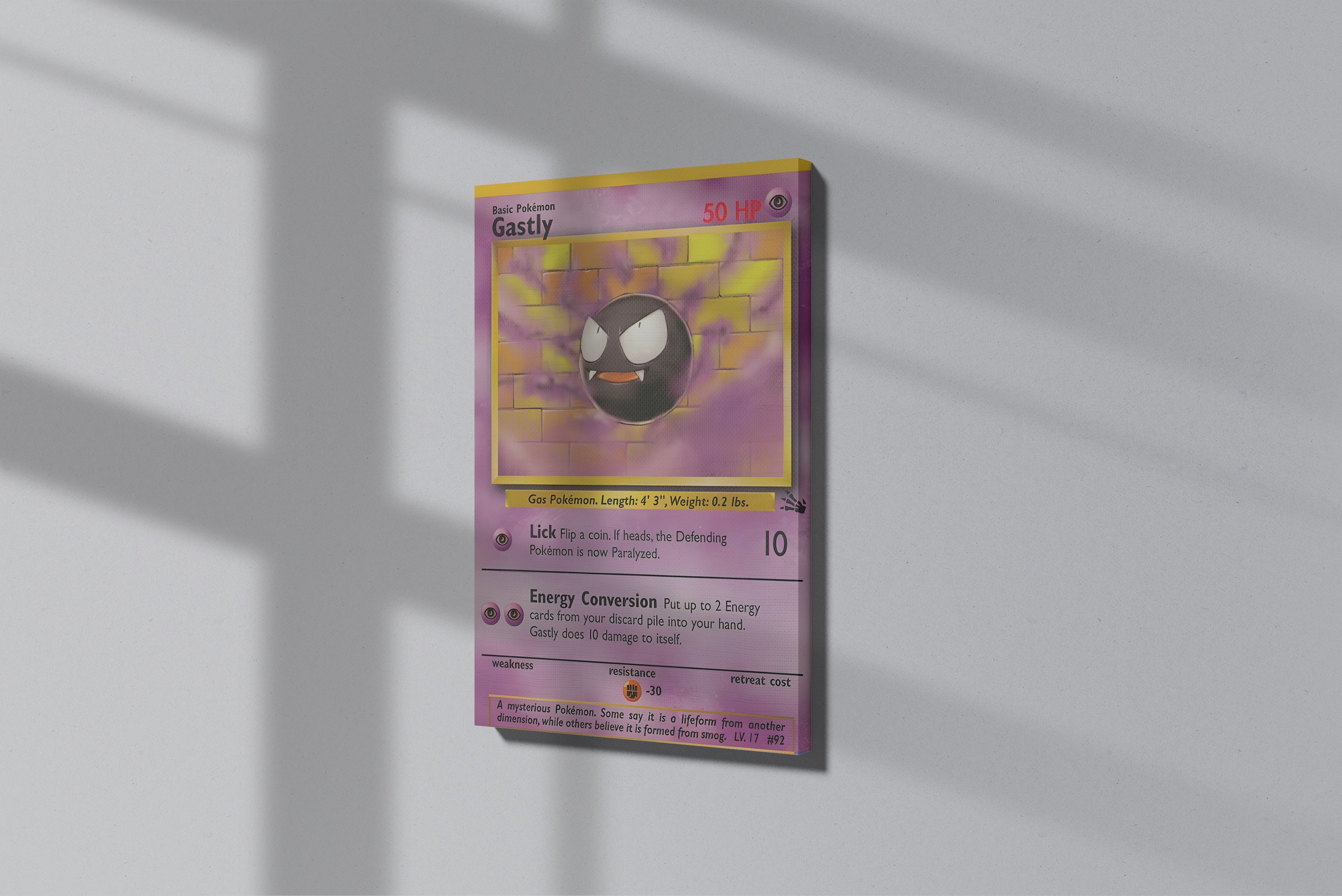 GeekCultcha Pokémon Gastly Themed Premium Canvas Painting
