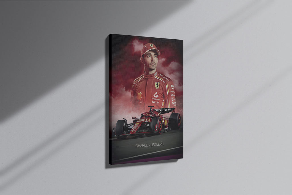 GeekCultcha Ferrari Charles Leclerc Premium Canvas Print