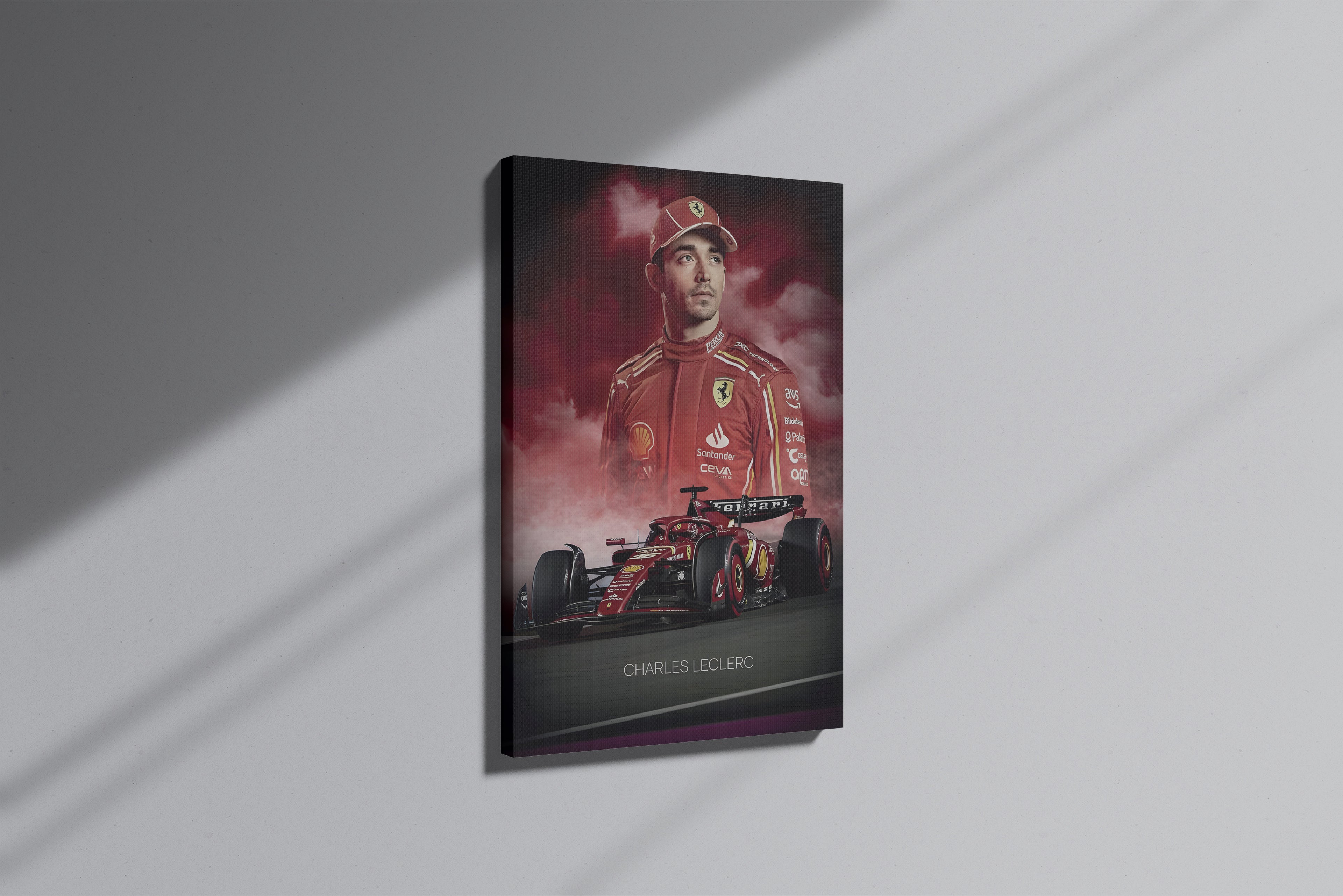 GeekCultcha Ferrari Charles Leclerc Premium Canvas Print