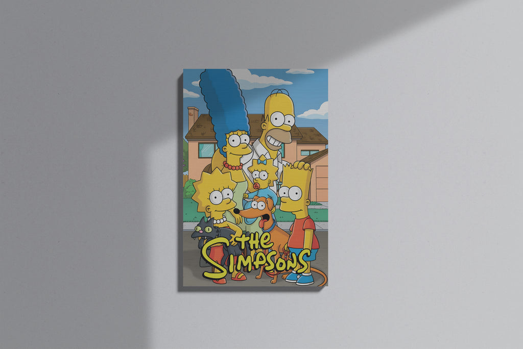 GeekCultcha The Simpsons Family Portrait Premium Canvas Painting