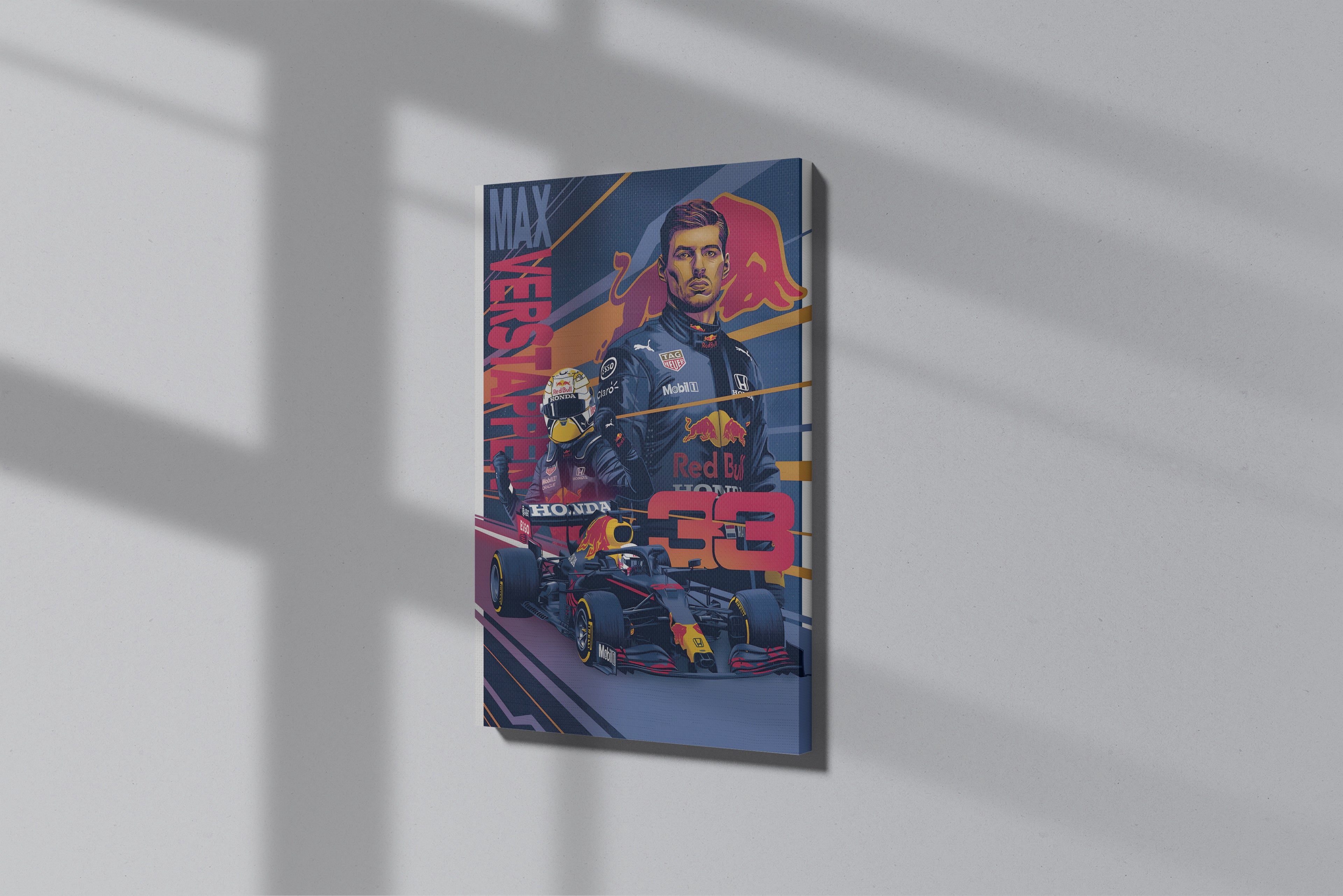 GeekCultcha Red Bull Racing Max Verstappen Premium Canvas Print