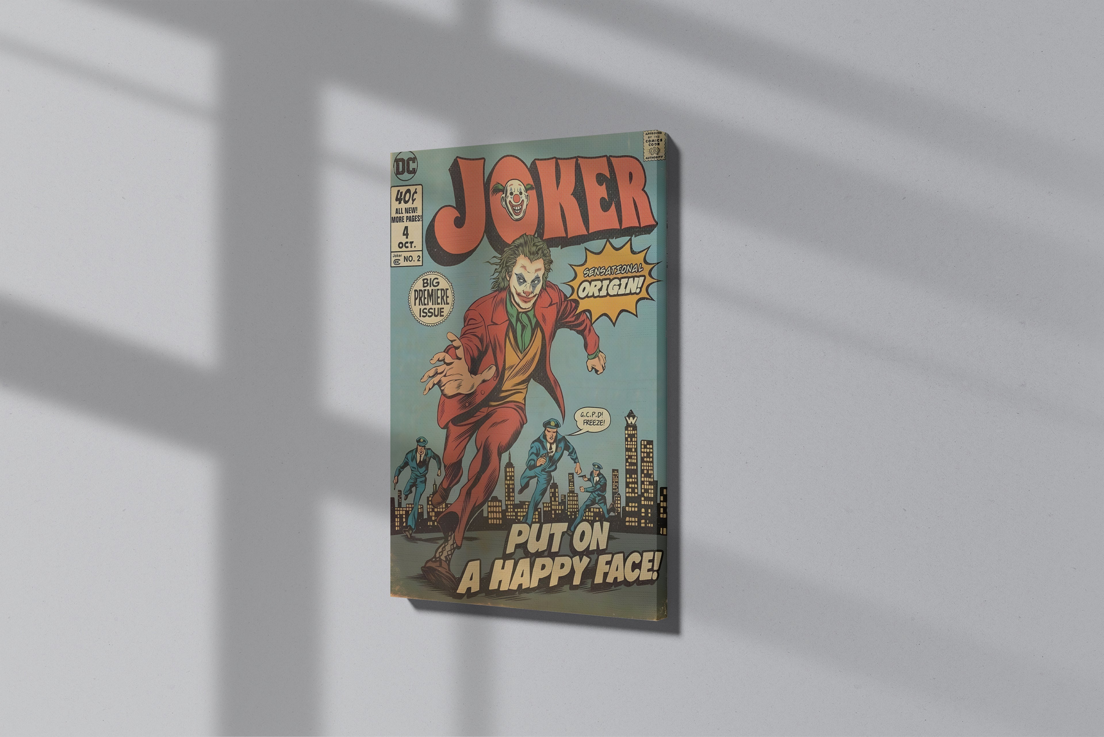 GeekCultcha DC Comics Joker Premium Canvas Print Retro Style