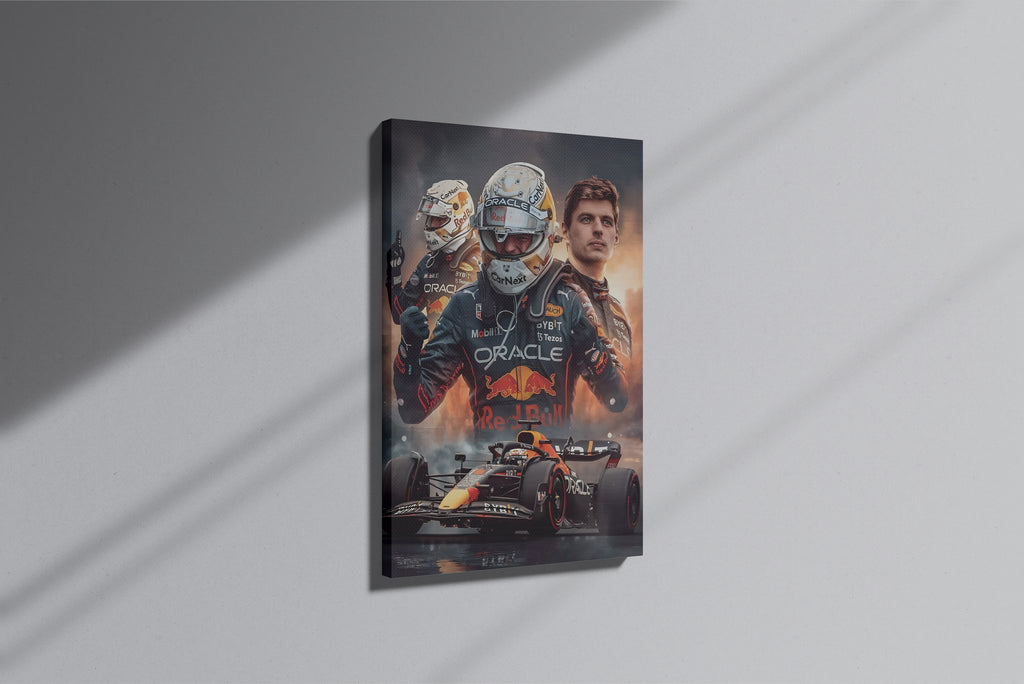 GeekCultcha Red Bull Racing Max Verstappen Premium Canvas Print