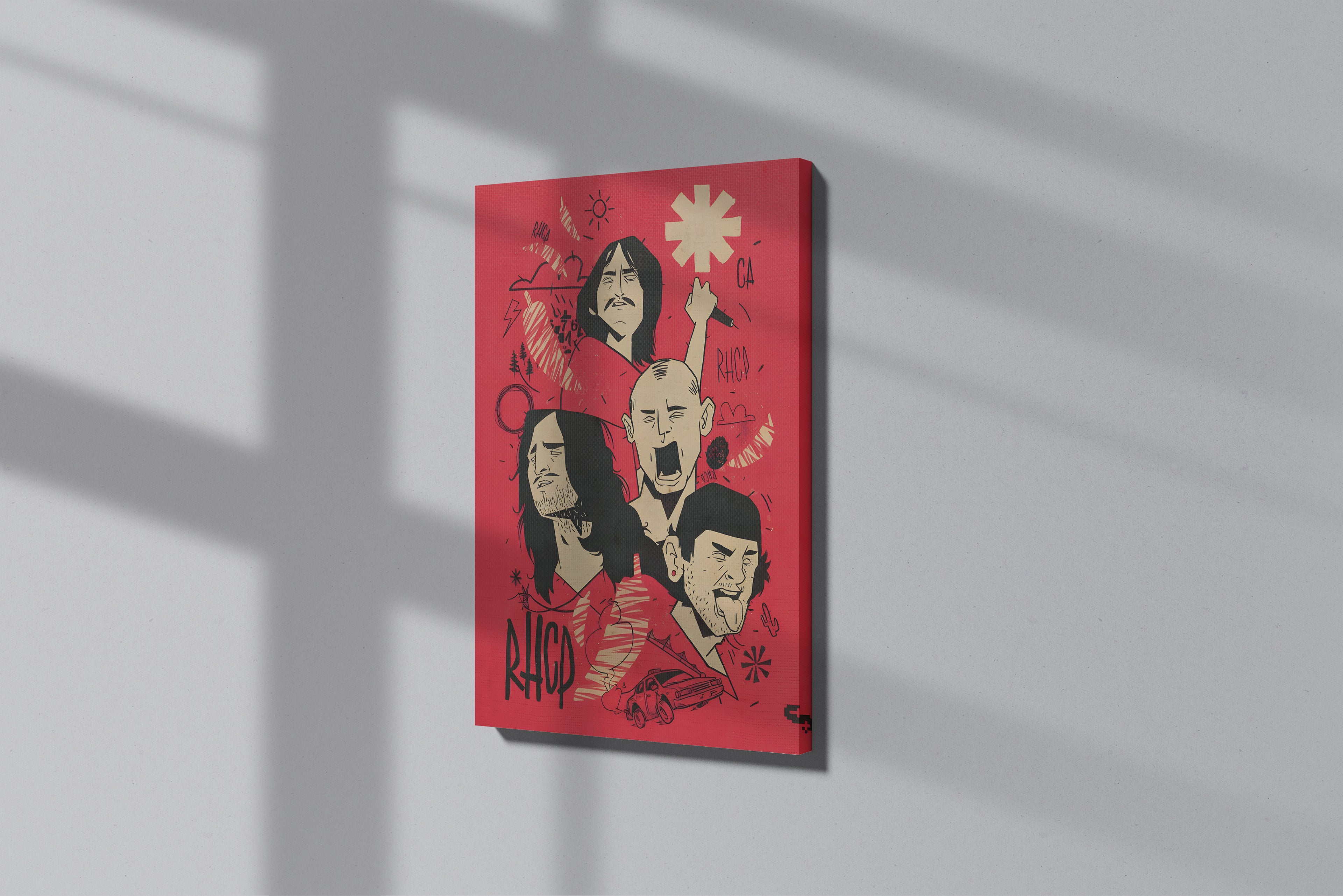 GeekCultcha Red Hot Chili Peppers Themed Premium Canvas Print
