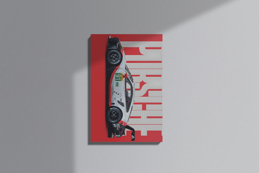 GeekCultcha Porsche Race Car Premium Canvas Painting