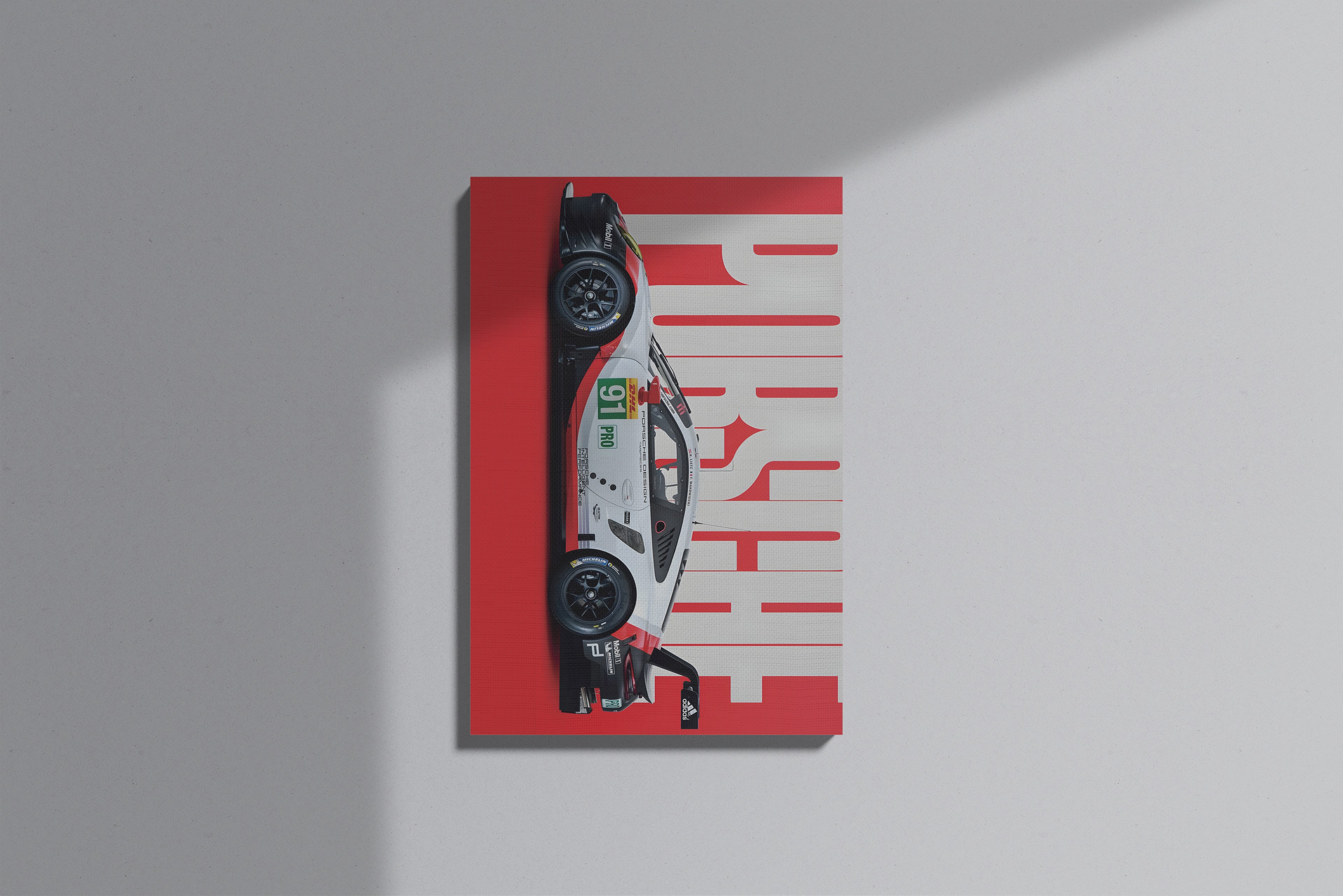 GeekCultcha Porsche Race Car Premium Canvas Painting