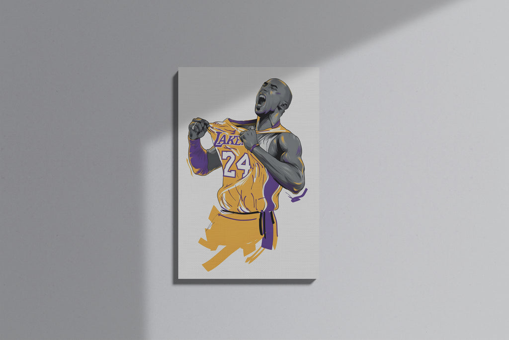 GeekCultcha Los Angeles Lakers Kobe Bryant Premium Canvas Print