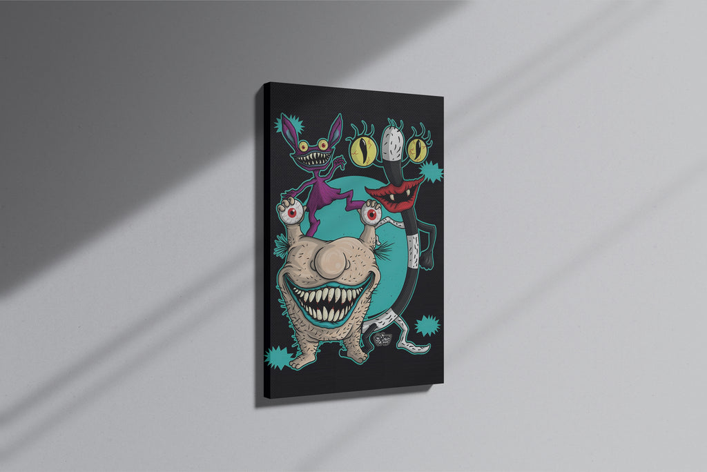 GeekCultcha Aaahh!!! Real Monsters Character Themed Premium Canvas Print