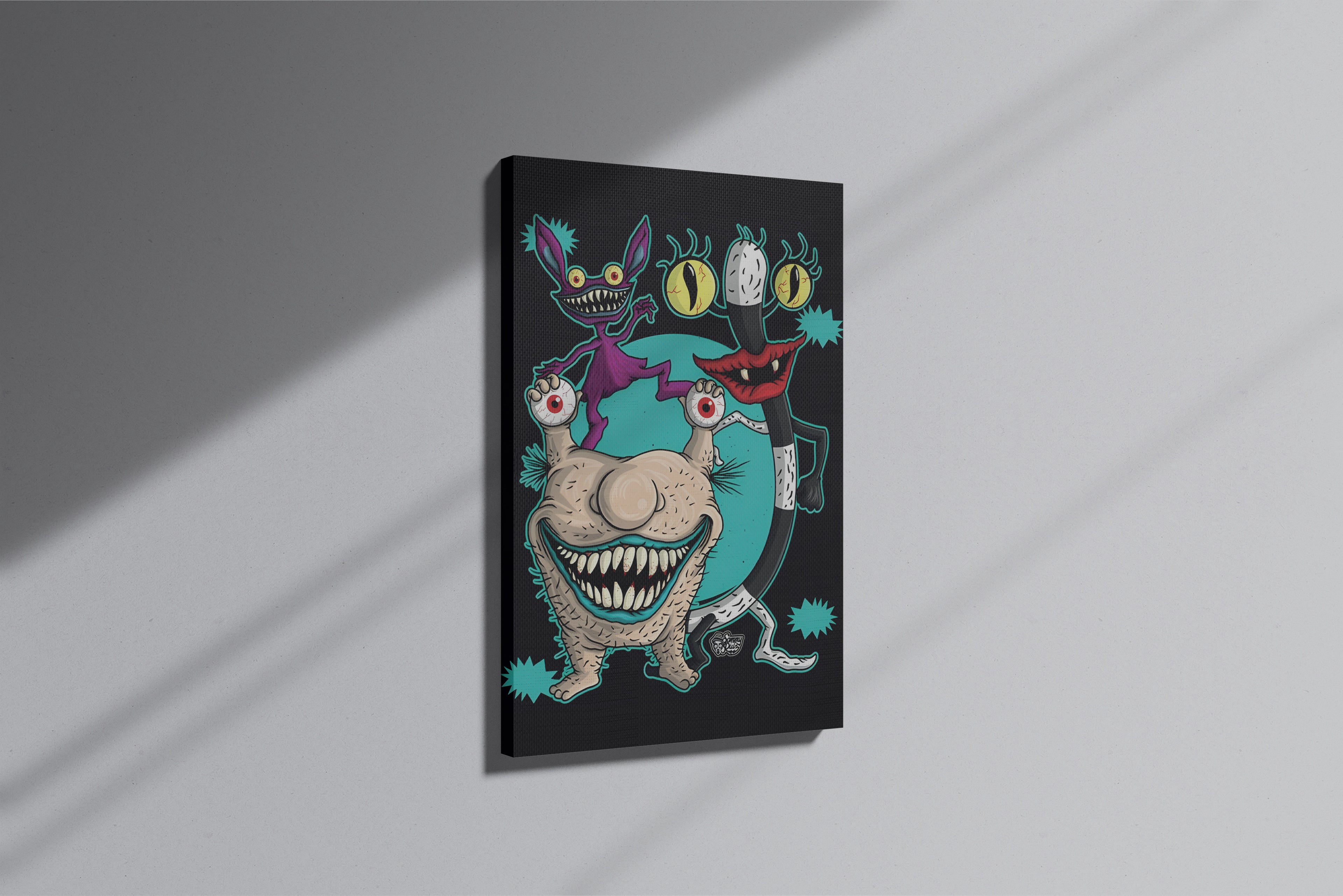 GeekCultcha Aaahh!!! Real Monsters Character Themed Premium Canvas Print