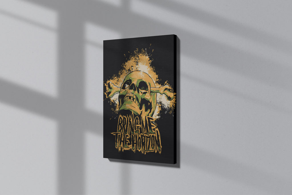 GeekCultcha Bring Me The Horizon Premium Canvas Painting with Skull Design
