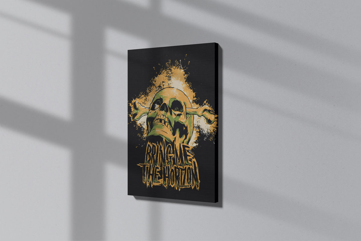 GeekCultcha Bring Me The Horizon Premium Canvas Painting with Skull Design