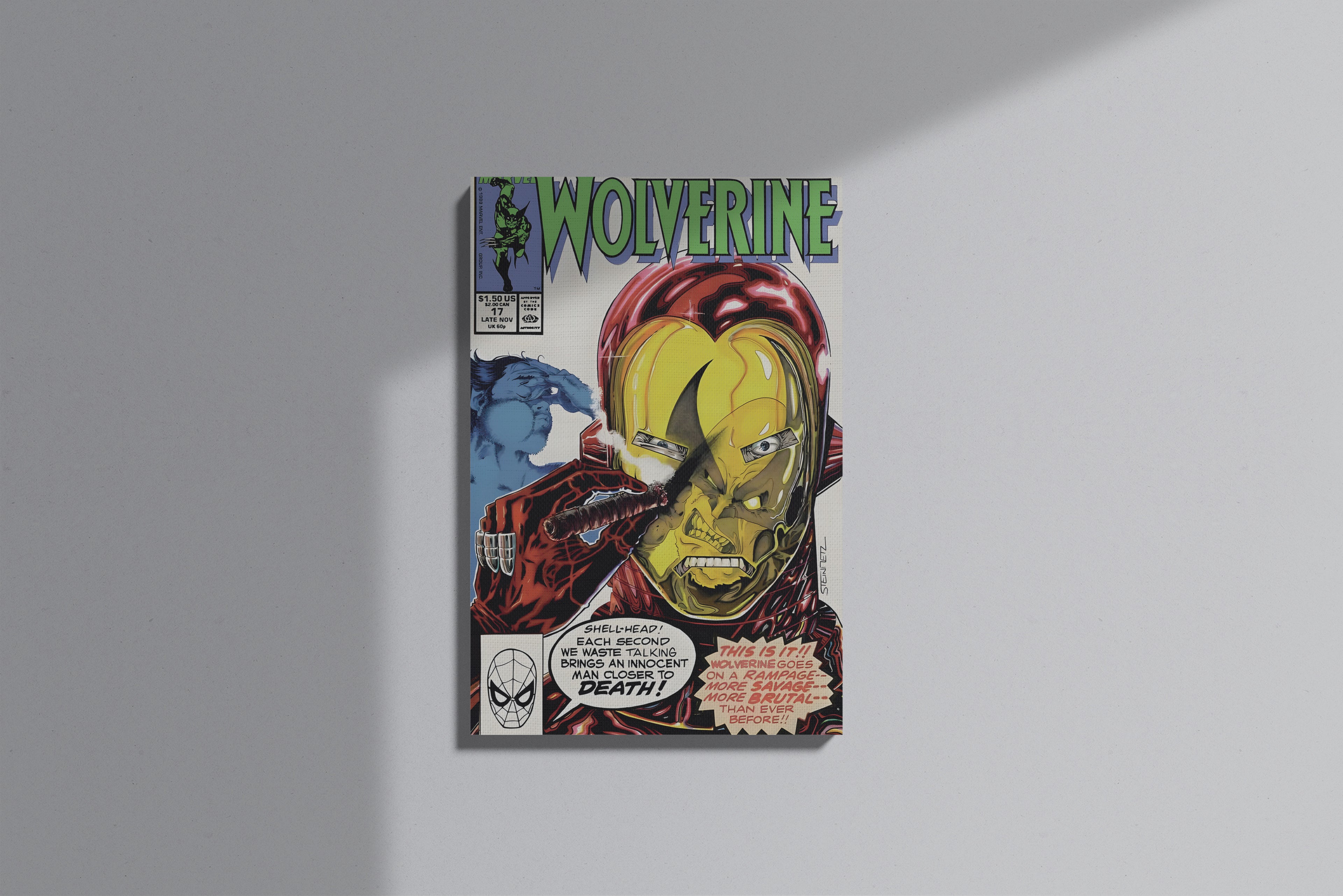 GeekCultcha Marvel Wolverine Iron Man Themed Premium Canvas Print