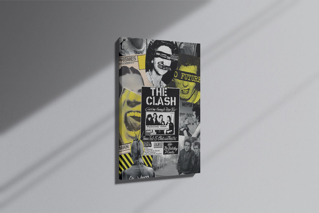 GeekCultcha The Clash & Sex Pistols Retro Collage Premium Canvas Print