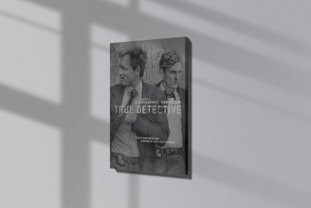 GeekCultcha True Detective Canvas Painting Black and White