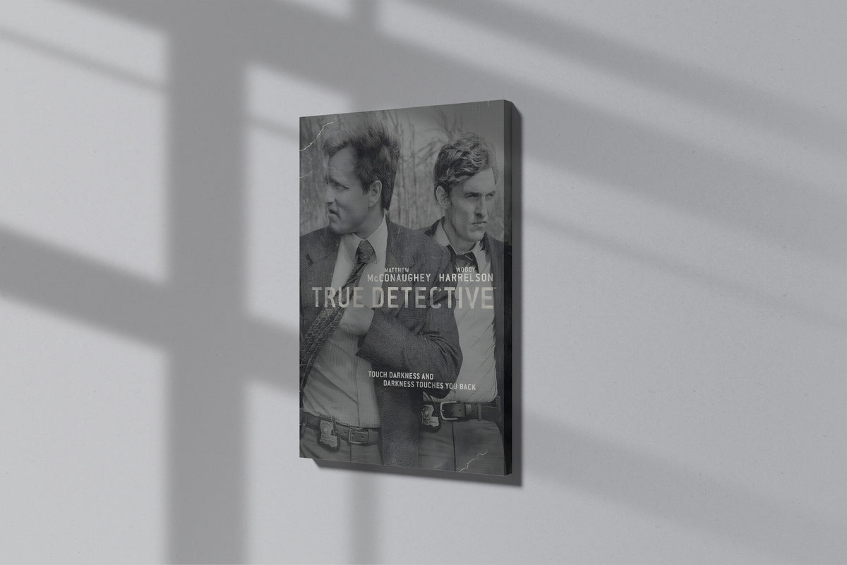 GeekCultcha True Detective Canvas Painting Black and White