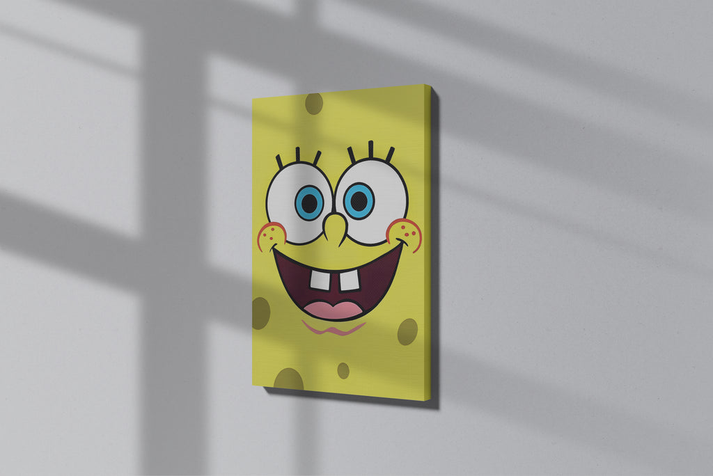 GeekCultcha SpongeBob SquarePants Face Themed Premium Canvas Painting