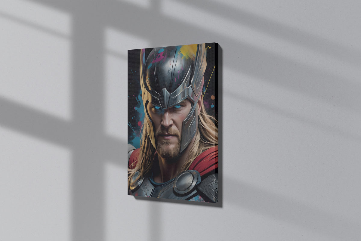 GeekCultcha Marvel Thor Premium Canvas Painting Colorful Design