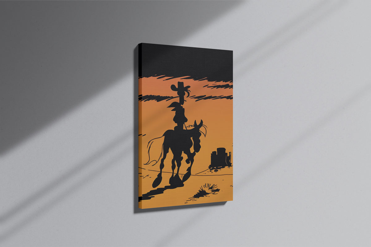 GeekCultcha Lucky Luke Western Silhouette Premium Canvas Print