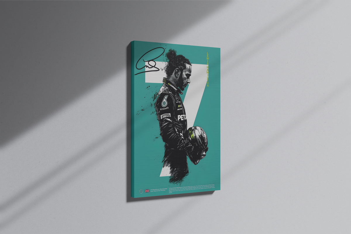 GeekCultcha Mercedes Lewis Hamilton Premium Canvas Print