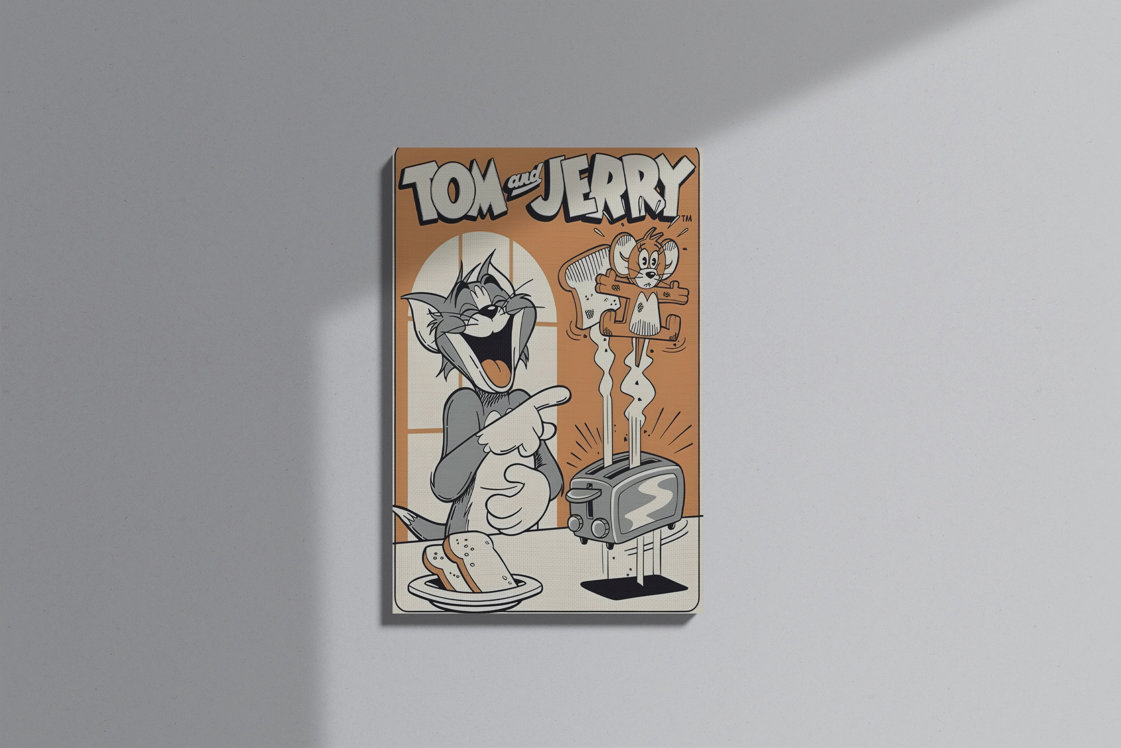 GeekCultcha Tom and Jerry Cartoon Themed Premium Canvas Painting