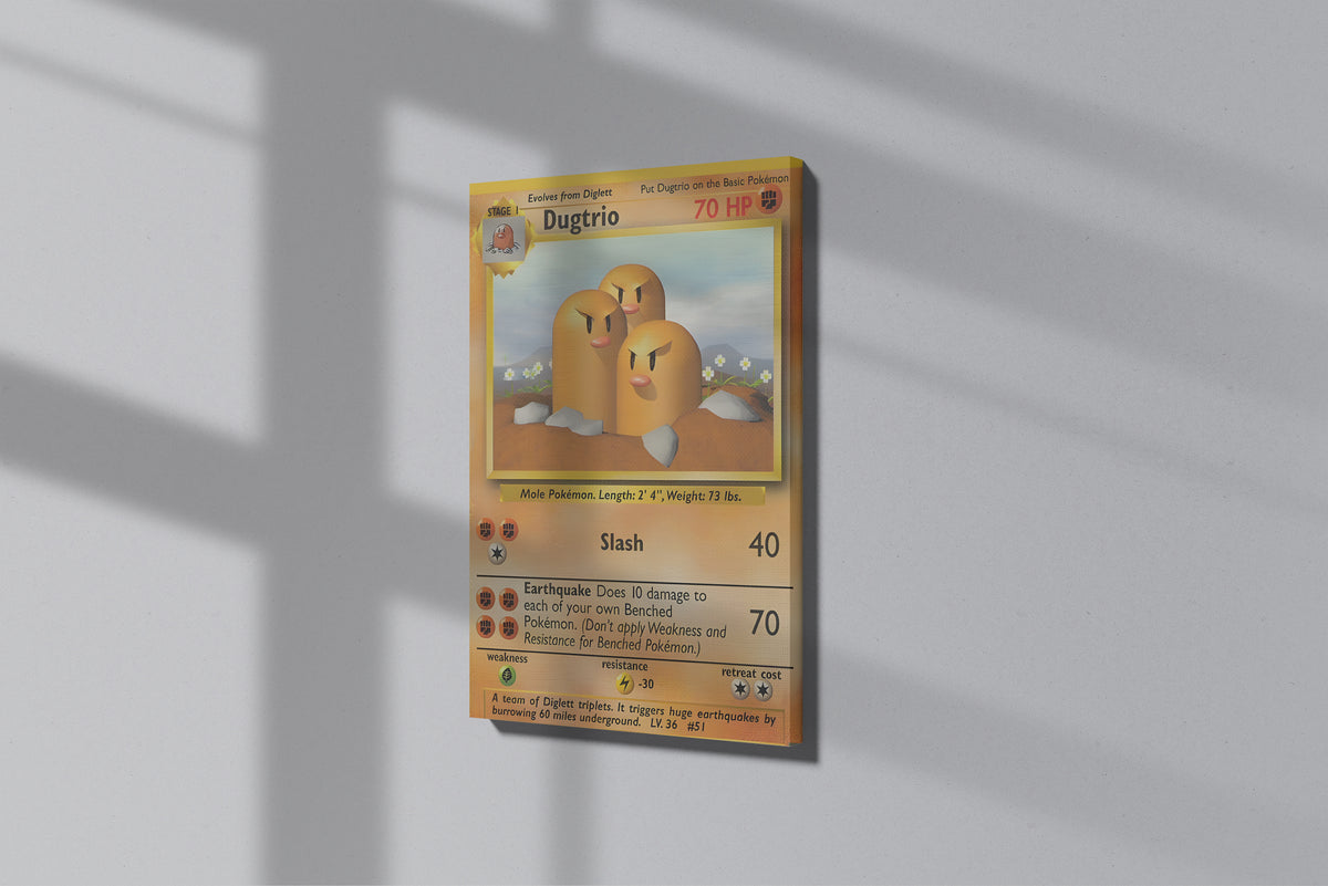 GeekCultcha Pokémon Dugtrio Premium Canvas Print