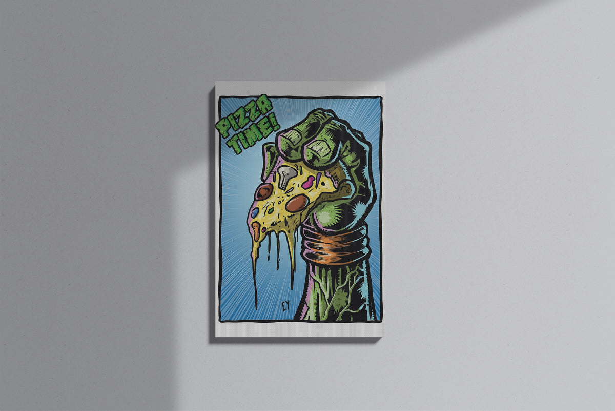 GeekCultcha Teenage Mutant Ninja Turtles Pizza Time Premium Canvas Painting