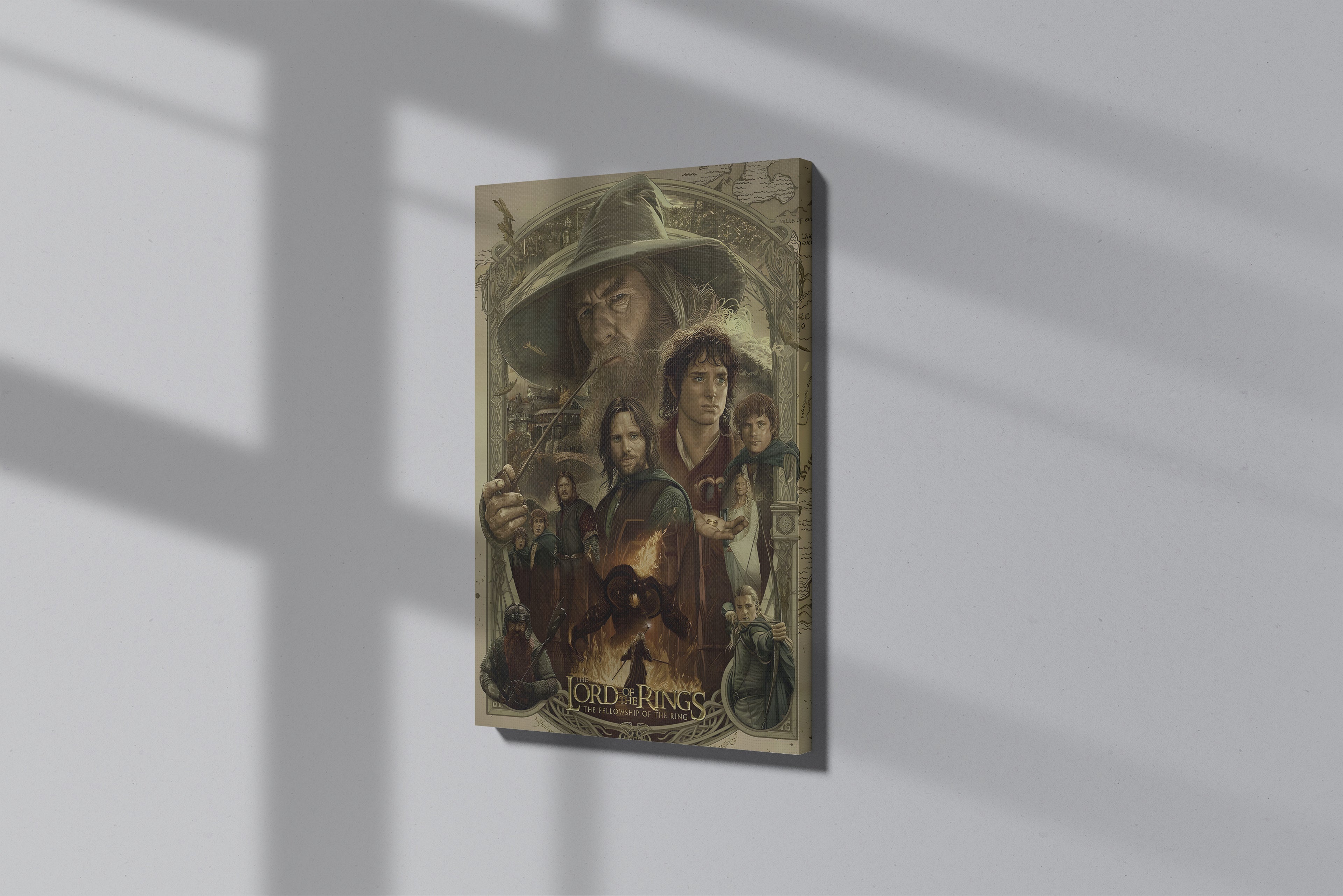 GeekCultcha Lord of the Rings Fellowship of the Ring Premium Canvas Print