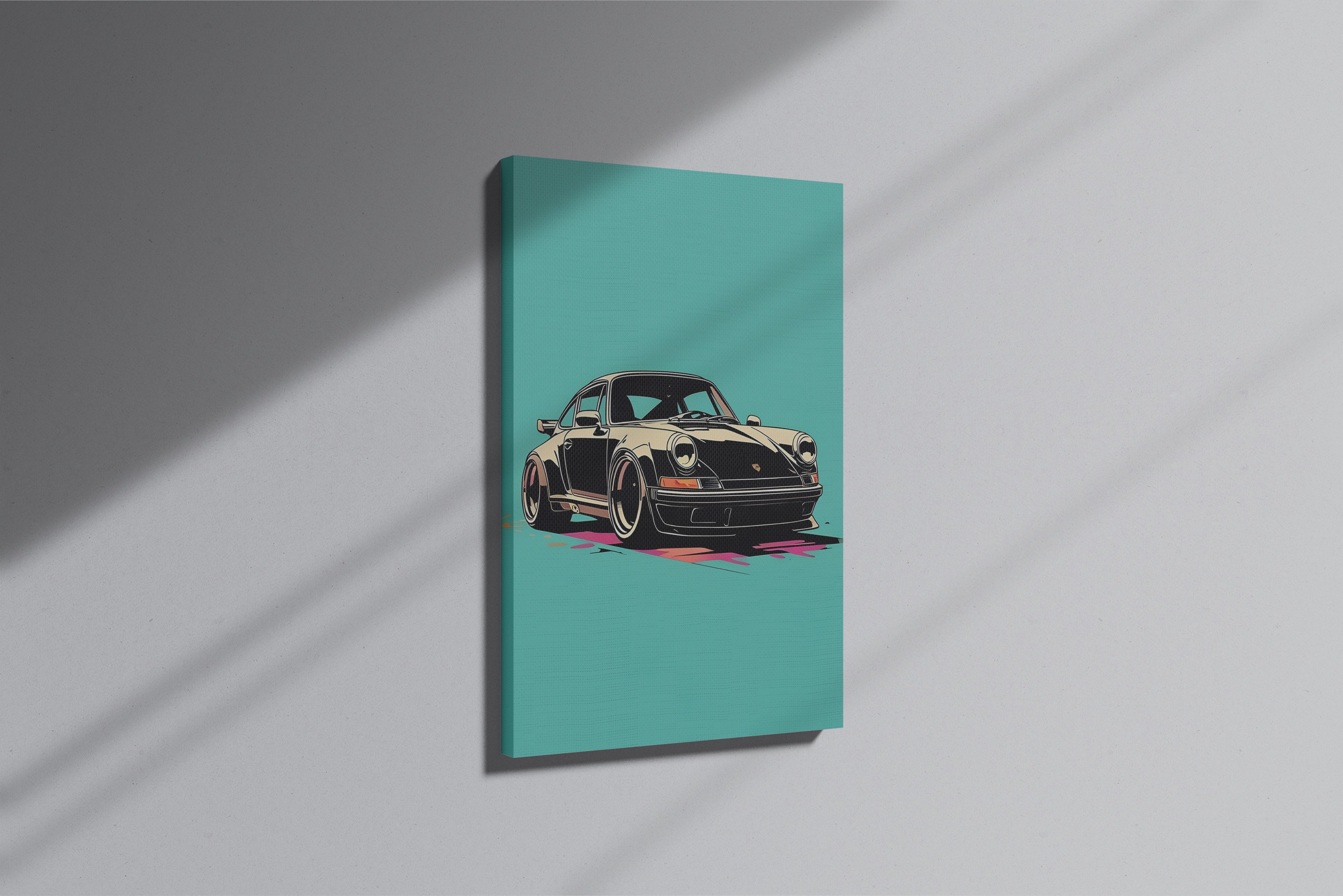 GeekCultcha Porsche Retro Style Premium Canvas Print