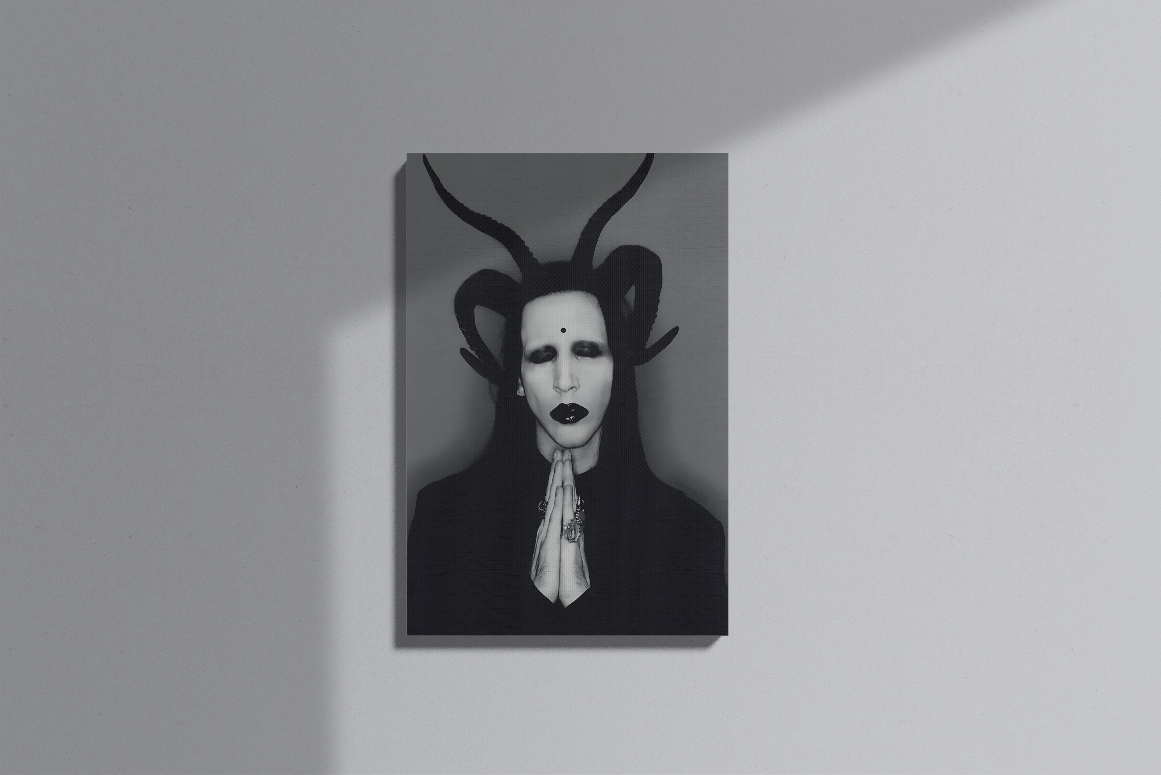 Marilyn Manson Dark Themed Canvas Painting