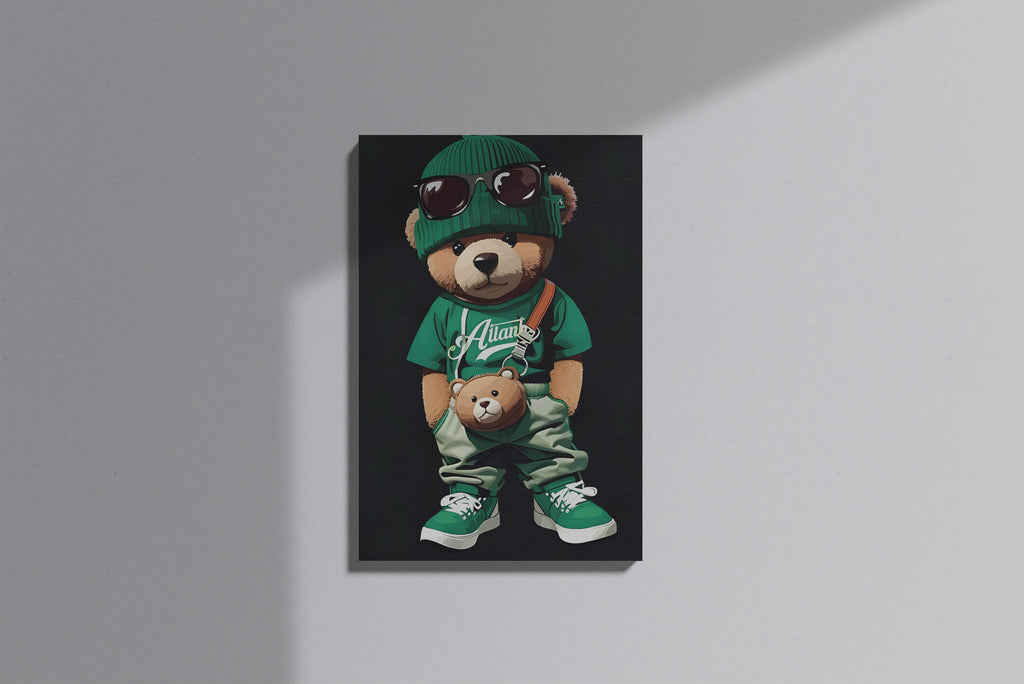 GeekCultcha Teddy Bear Streetwear Premium Canvas Print