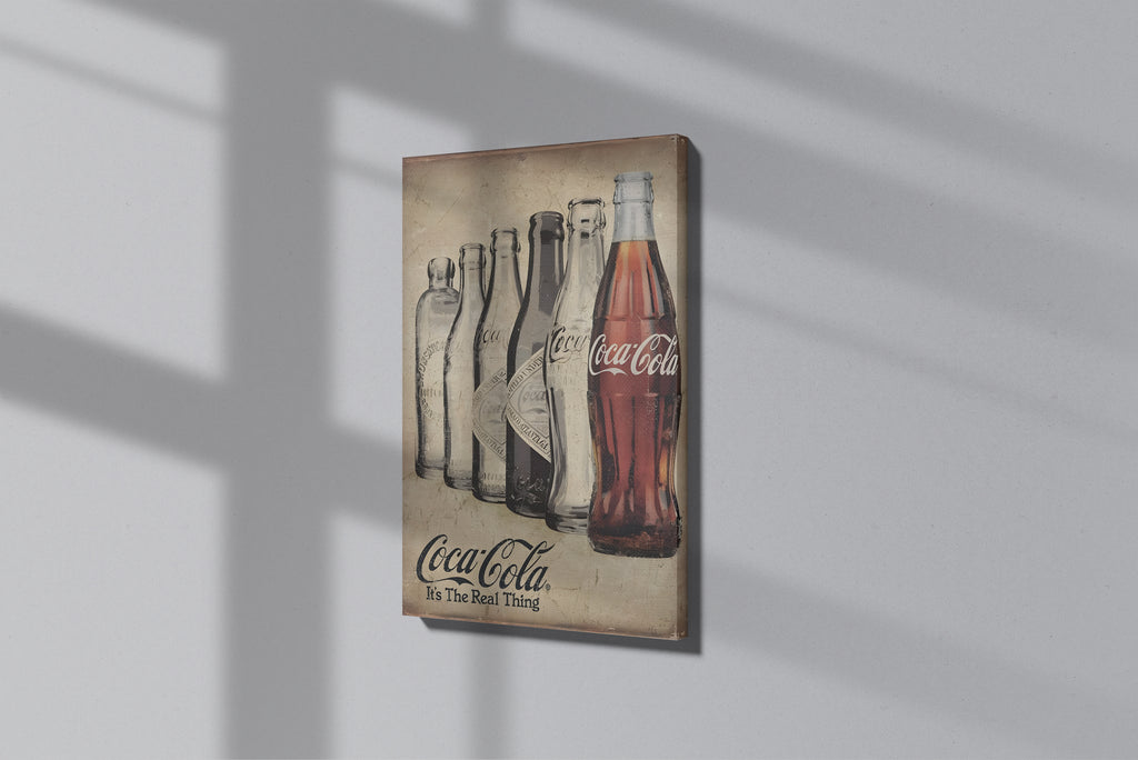GeekCultcha Coca-Cola Historical Bottle Collection Premium Canvas Painting
