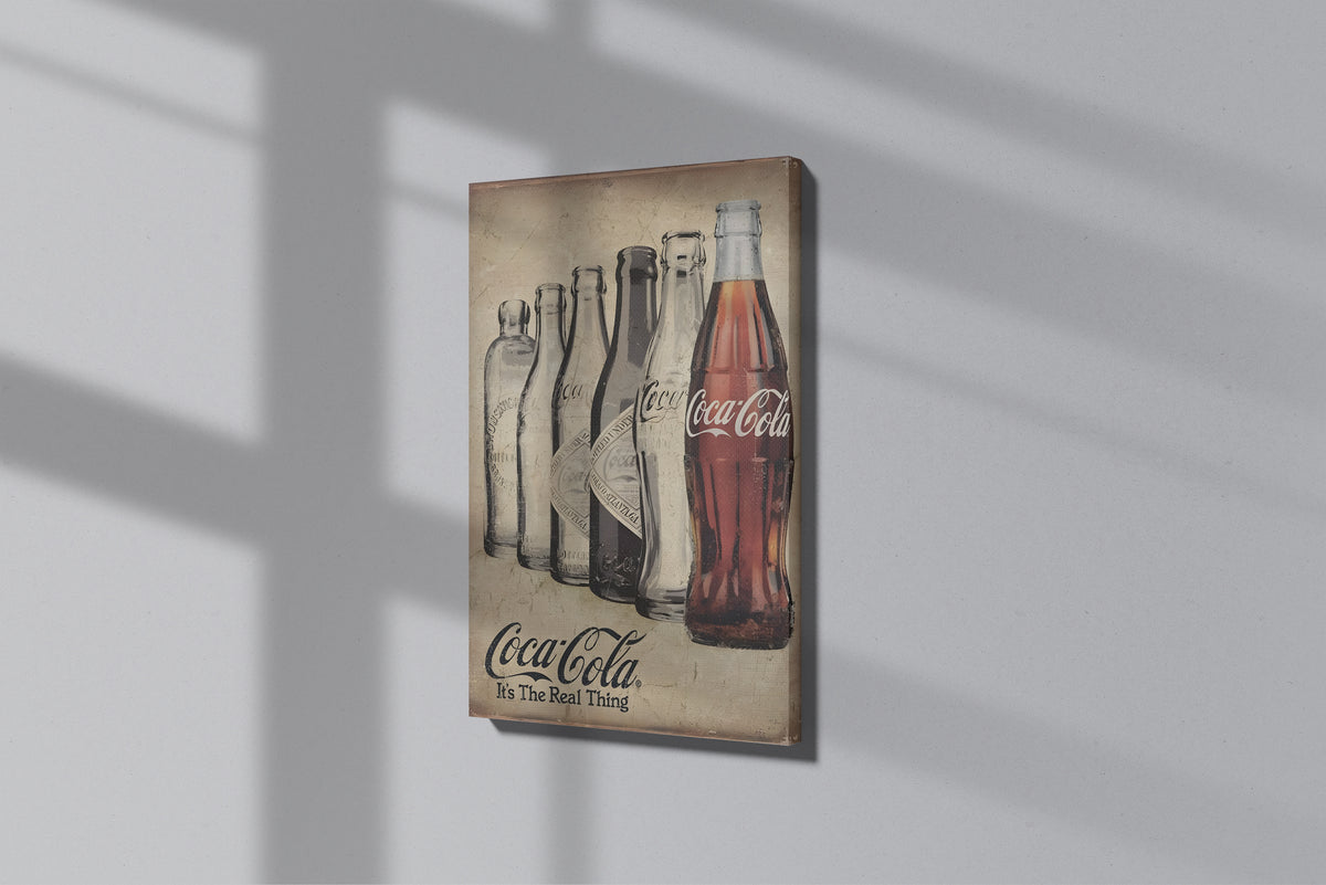 GeekCultcha Coca-Cola Historical Bottle Collection Premium Canvas Painting