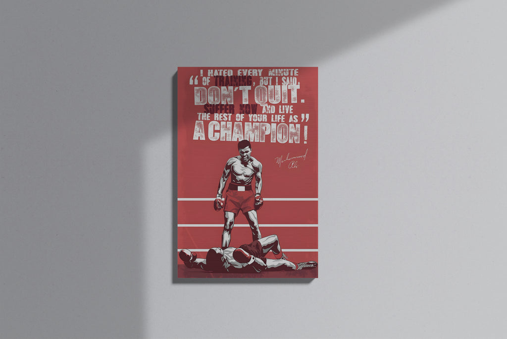 GeekCultcha Muhammad Ali Championship Themed Premium Canvas Painting