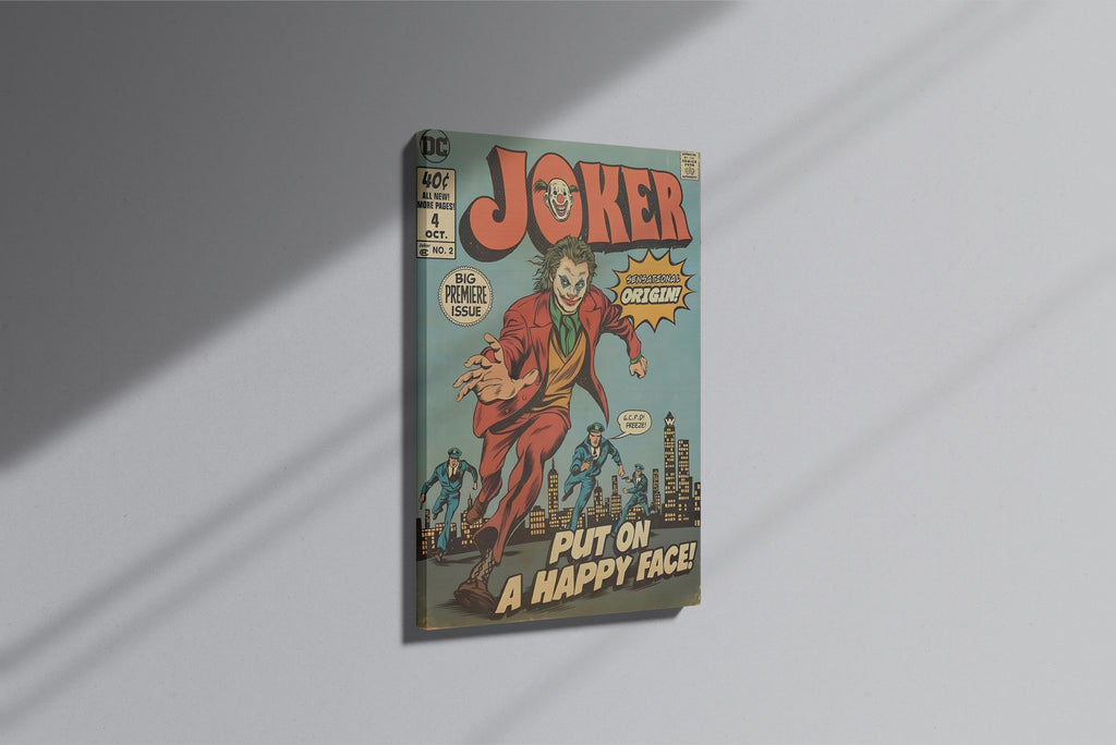 GeekCultcha DC Comics Joker Premium Canvas Print Retro Style