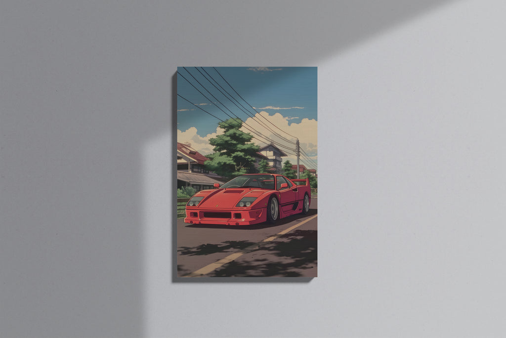 GeekCultcha Anime Ferrari Themed Premium Canvas Painting