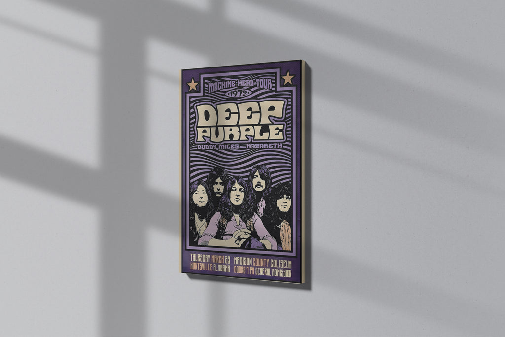 GeekCultcha Deep Purple 1972 Tour Poster Premium Canvas Print