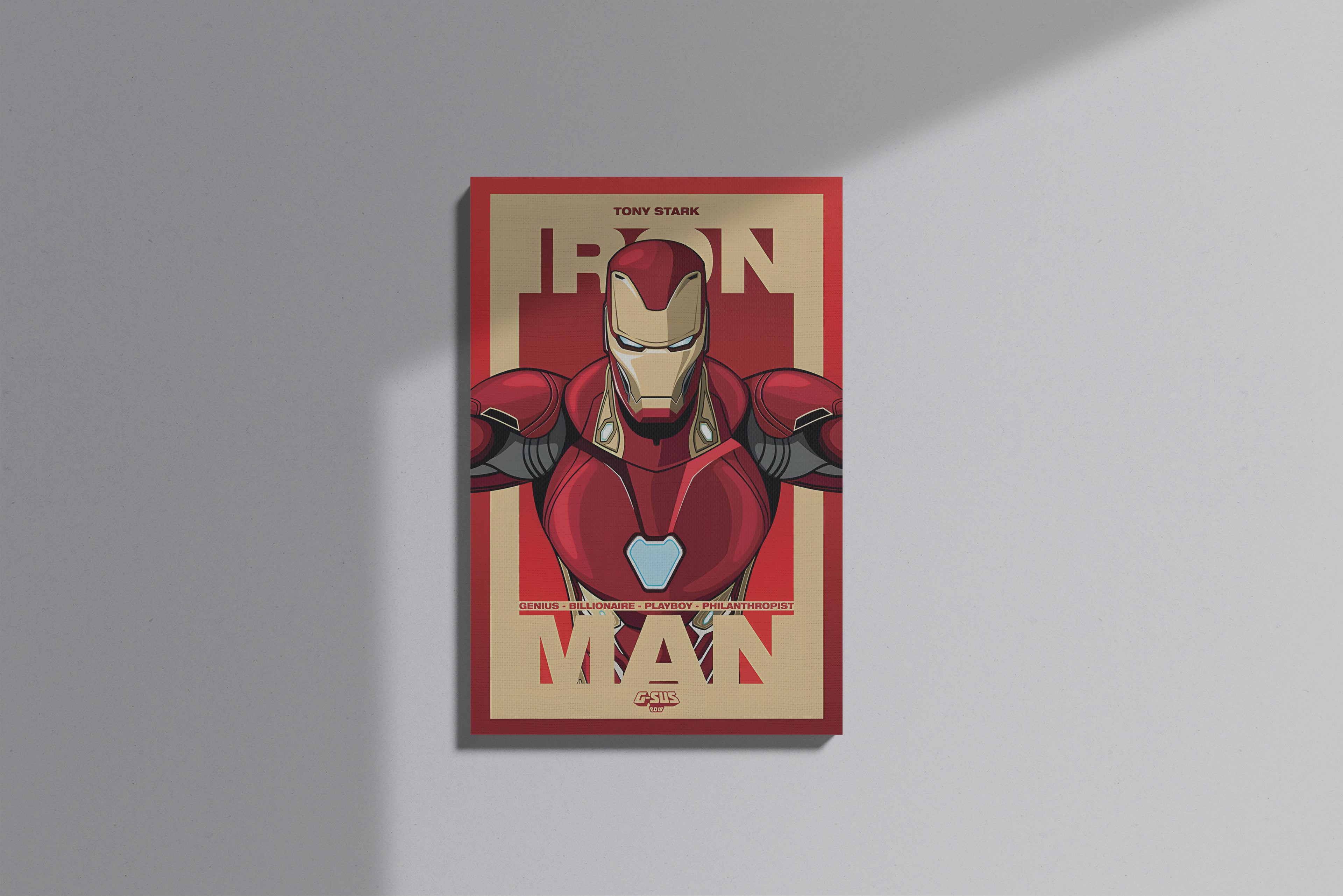 GeekCultcha Marvel Iron Man Premium Canvas Painting Comic Book Style