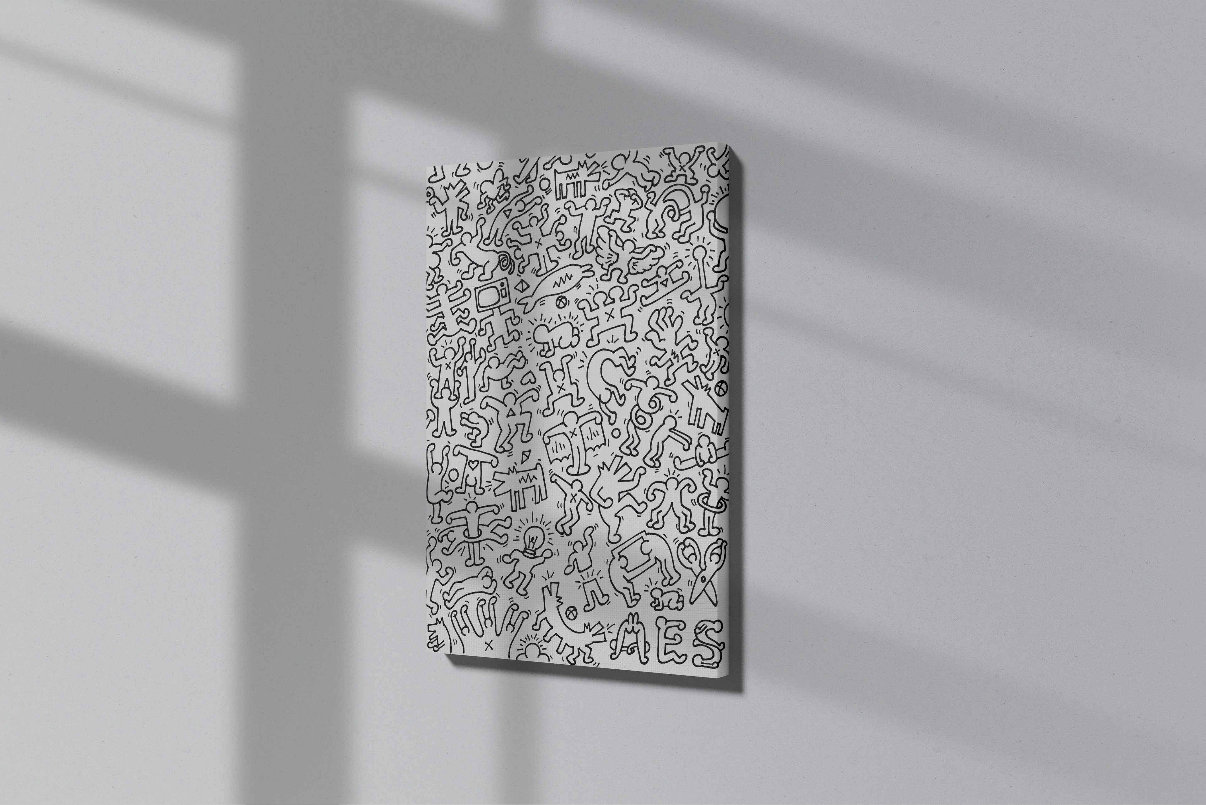 GeekCultcha Keith Haring Stylized Art Premium Canvas Print